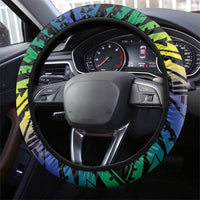 Floral Polynesian Hibiscus Tattoo Steering Wheel Cover Green Gradient Style LT9 - Polynesian Pride