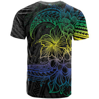Floral Polynesian Hibiscus Tattoo T Shirt Green Gradient Style LT9 - Polynesian Pride