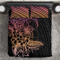 Floral Polynesian Hibiscus Tattoo Bedding Set Peach Gradient Style LT9 Peach - Polynesian Pride