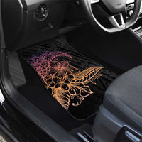 Floral Polynesian Hibiscus Tattoo Car Mats Peach Gradient Style LT9 - Polynesian Pride