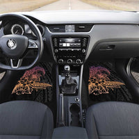 Floral Polynesian Hibiscus Tattoo Car Mats Peach Gradient Style LT9 Set 2pcs - Front Peach - Polynesian Pride