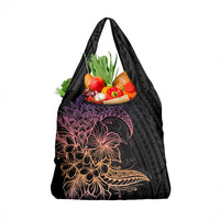 Floral Polynesian Hibiscus Tattoo Grocery Bag Peach Gradient Style LT9 1-pack One Size Peach - Polynesian Pride