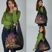 Floral Polynesian Hibiscus Tattoo Grocery Bag Peach Gradient Style LT9 - Polynesian Pride