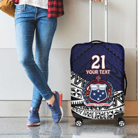 Custom Samoa Rugby Pacific Luggage Cover Samoan Warrior Tribal Pattern LT9 - Polynesian Pride