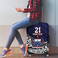 Custom Samoa Rugby Pacific Luggage Cover Samoan Warrior Tribal Pattern LT9 - Polynesian Pride