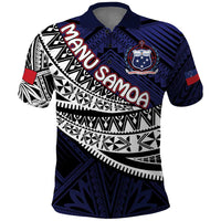 Custom Samoa Rugby Pacific Polo Shirt Samoan Warrior Tribal Pattern LT9 Blue - Polynesian Pride
