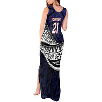 Custom Samoa Rugby Pacific Tank Maxi Dress Samoan Warrior Tribal Pattern