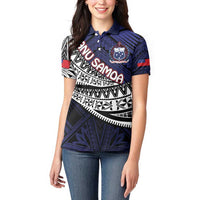 Custom Samoa Rugby Pacific Women Polo Shirt Samoan Warrior Tribal Pattern