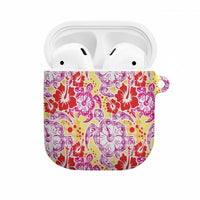Palaka with Honu and Hibiscus AirPods Case Hawaiian Heritage Spirit LT9 Red - Polynesian Pride