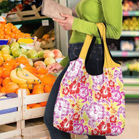 Palaka with Honu and Hibiscus Grocery Bag Hawaiian Heritage Spirit LT9 - Polynesian Pride