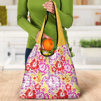 Palaka with Honu and Hibiscus Grocery Bag Hawaiian Heritage Spirit LT9 - Polynesian Pride