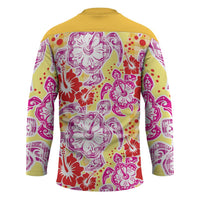 Palaka with Honu and Hibiscus Hockey Jersey Hawaiian Heritage Spirit LT9 - Polynesian Pride