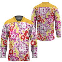 Palaka with Honu and Hibiscus Hockey Jersey Hawaiian Heritage Spirit LT9 - Polynesian Pride
