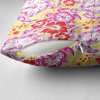 Palaka with Honu and Hibiscus Pillow Cover Hawaiian Heritage Spirit - Polynesian Pride