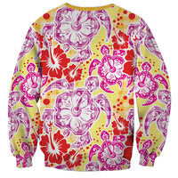 Palaka with Honu and Hibiscus Sweatshirt Hawaiian Heritage Spirit - Polynesian Pride