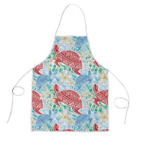 Palaka with Honu and Plumeria Apron Hawaiian Heritage Spirit LT9 Blue - Polynesian Pride
