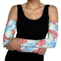 Palaka with Honu and Plumeria Arm Sleeves Hawaiian Heritage Spirit - Polynesian Pride