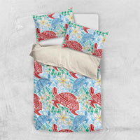 Palaka with Honu and Plumeria Bedding Set Hawaiian Heritage Spirit - Polynesian Pride