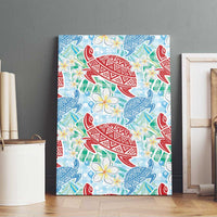 Palaka with Honu and Plumeria Canvas Wall Art Hawaiian Heritage Spirit LT9 - Polynesian Pride
