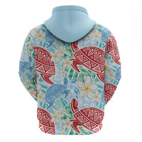 Palaka with Honu and Plumeria Hoodie Hawaiian Heritage Spirit - Polynesian Pride