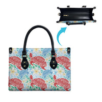 Palaka with Honu and Plumeria Leather Bag Hawaiian Heritage Spirit - Polynesian Pride