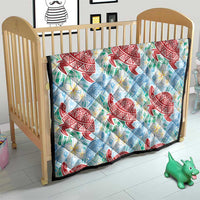 Palaka with Honu and Plumeria Quilt Hawaiian Heritage Spirit - Polynesian Pride