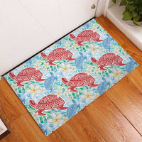 Palaka with Honu and Plumeria Rubber Doormat Hawaiian Heritage Spirit LT9 - Polynesian Pride