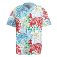 Palaka with Honu and Plumeria Rugby Jersey Hawaiian Heritage Spirit - Polynesian Pride