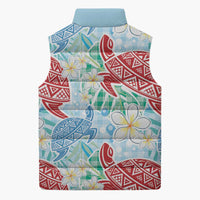 Palaka with Honu and Plumeria Sleeveless Puffer Jacket Hawaiian Heritage Spirit LT9 - Polynesian Pride