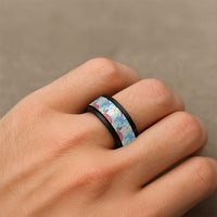Palaka with Honu and Plumeria Spinner Ring Hawaiian Heritage Spirit - Polynesian Pride