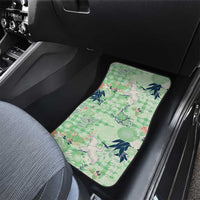 Green Palaka Crane and Flowers Car Mats Japan Heritage Spirit LT9 - Polynesian Pride
