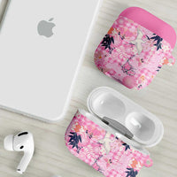 Pink Palaka Crane and Flowers AirPods Case Japan Heritage Spirit LT9 - Polynesian Pride