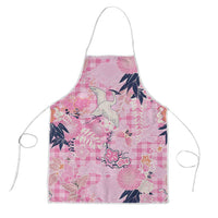 Pink Palaka Crane and Flowers Apron Japan Heritage Spirit LT9 Pink - Polynesian Pride