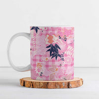 Pink Palaka Crane and Flowers Ceramic Mug Japan Heritage Spirit - Polynesian Pride
