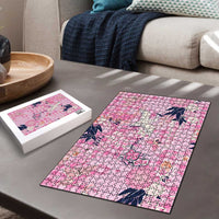 Pink Palaka Crane and Flowers Puzzle Japan Heritage Spirit LT9 - Polynesian Pride
