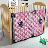 Pink Palaka Crane and Flowers Quilt Japan Heritage Spirit - Polynesian Pride