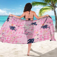 Pink Palaka Crane and Flowers Sarong Japan Heritage Spirit - Polynesian Pride