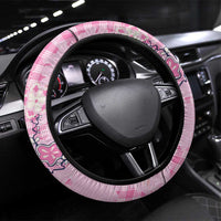 Pink Palaka Crane and Flowers Steering Wheel Cover Japan Heritage Spirit LT9 Universal Fit Pink - Polynesian Pride