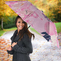 Pink Palaka Crane and Flowers Umbrella Japan Heritage Spirit - Polynesian Pride