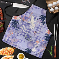 Purple Palaka Crane and Flowers Apron Japan Heritage Spirit LT9 Purple - Polynesian Pride