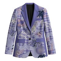 Purple Palaka Crane and Flowers Blazer Japan Heritage Spirit LT9 Unisex Purple - Polynesian Pride