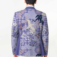 Purple Palaka Crane and Flowers Blazer Japan Heritage Spirit LT9 - Polynesian Pride