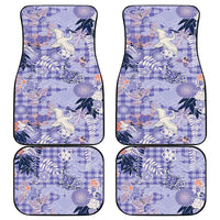 Purple Palaka Crane and Flowers Car Mats Japan Heritage Spirit LT9 - Polynesian Pride