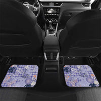 Purple Palaka Crane and Flowers Car Mats Japan Heritage Spirit LT9 Set 2pcs - Back Purple - Polynesian Pride