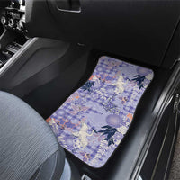 Purple Palaka Crane and Flowers Car Mats Japan Heritage Spirit LT9 - Polynesian Pride