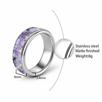 Purple Palaka Crane and Flowers Classic Ring Japan Heritage Spirit LT9 - Polynesian Pride