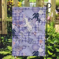 Purple Palaka Crane and Flowers Garden Flag Japan Heritage Spirit - Polynesian Pride