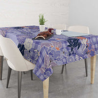Purple Palaka Crane and Flowers Tablecloth Japan Heritage Spirit LT9 - Polynesian Pride