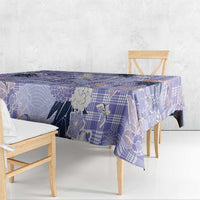 Purple Palaka Crane and Flowers Tablecloth Japan Heritage Spirit LT9 - Polynesian Pride