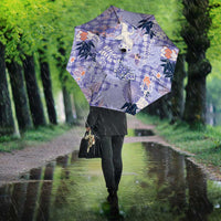 Purple Palaka Crane and Flowers Umbrella Japan Heritage Spirit - Polynesian Pride